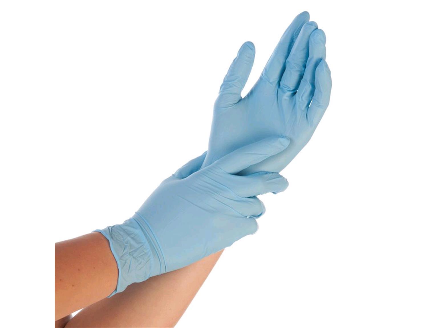 Nitril-Handschuhe, Safe Premium, Grösse M, puderfrei, blau, Länge 24 cm