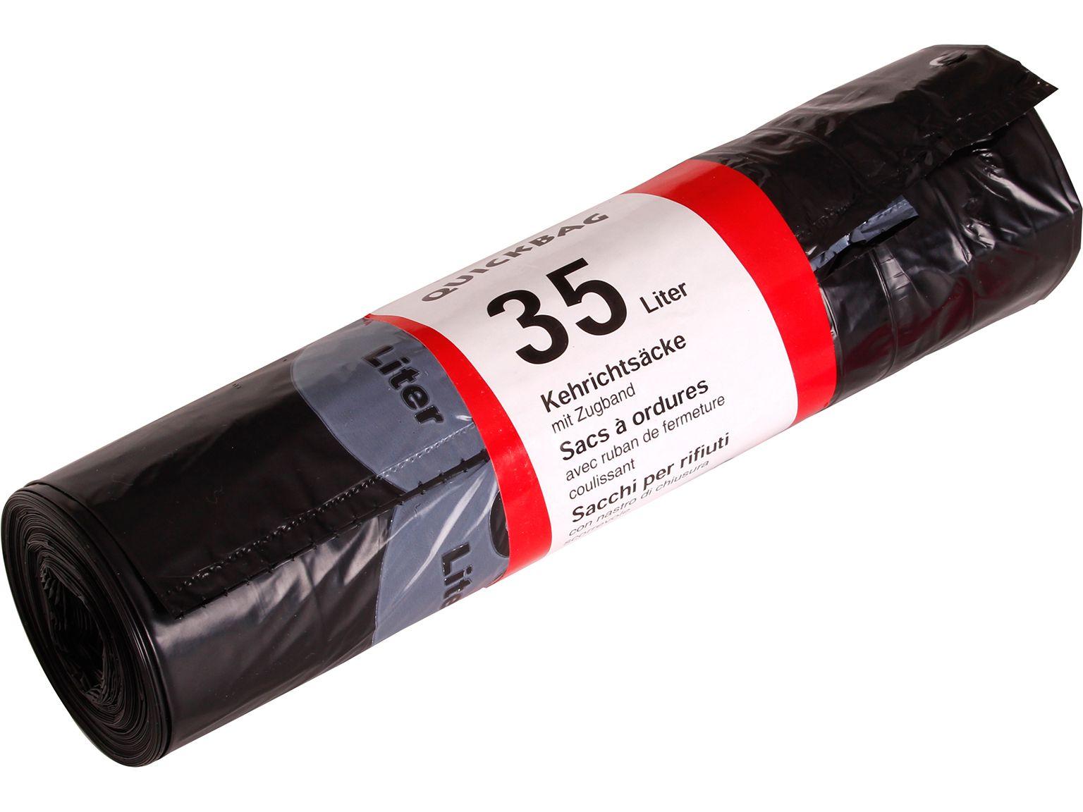 Abfallsack Quick-Bag 35Lt. neutral opak 555 x 600 + 60 mm, mit weissem Zugband, Abfallsack Quick-Bag 35Lt. neutral opak 555 x 600 + 60 mm, mit weissem Zugband,