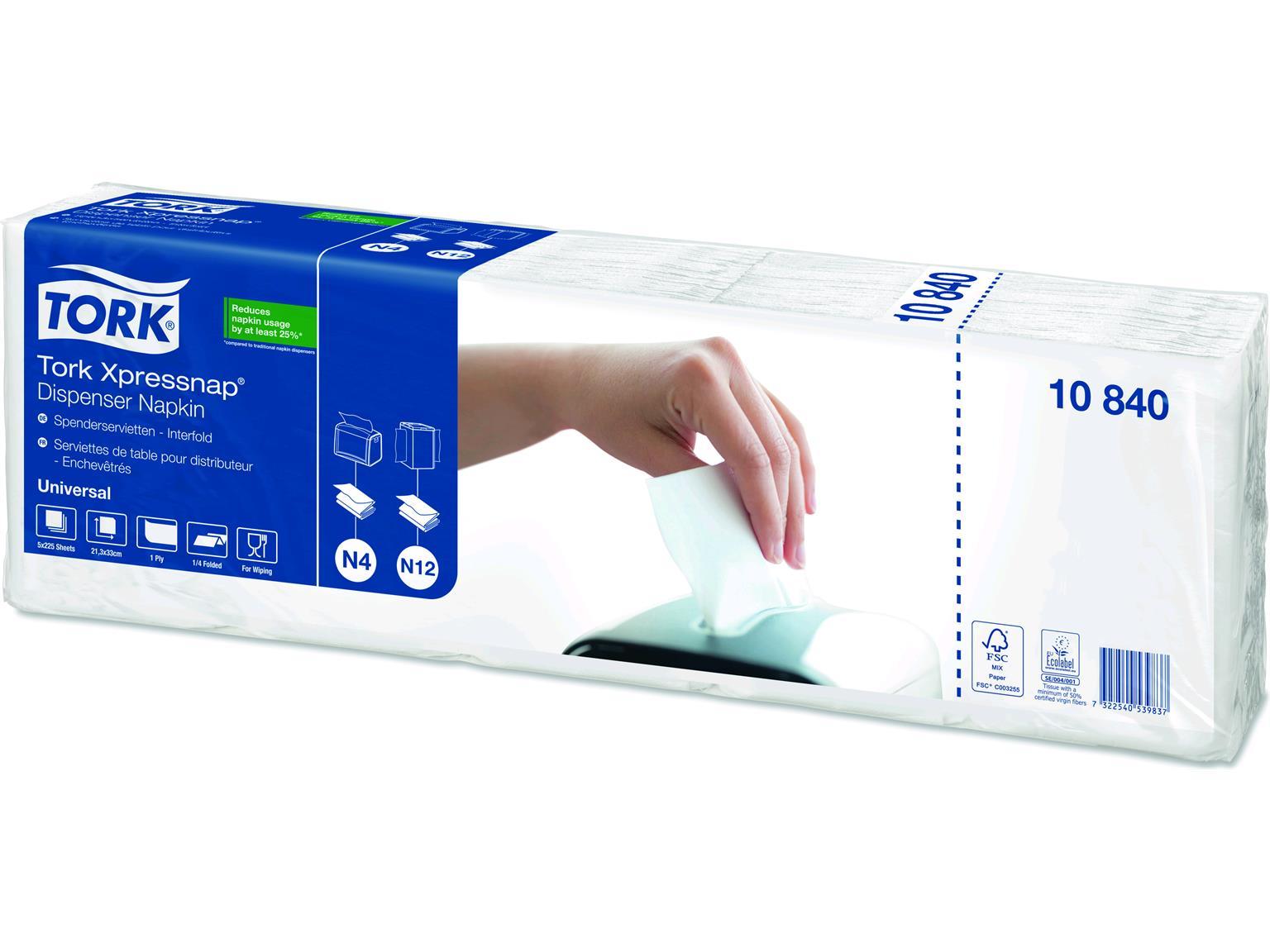 Spenderservietten 1-lagig Tissue, 21.6 x 33 cm