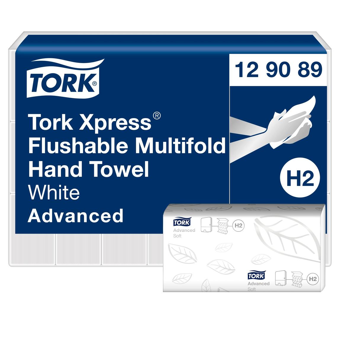Falthandtücher Tork Advanced Interfold H2, Zellstoff, weiss, 2-lagig, Z-Falz
