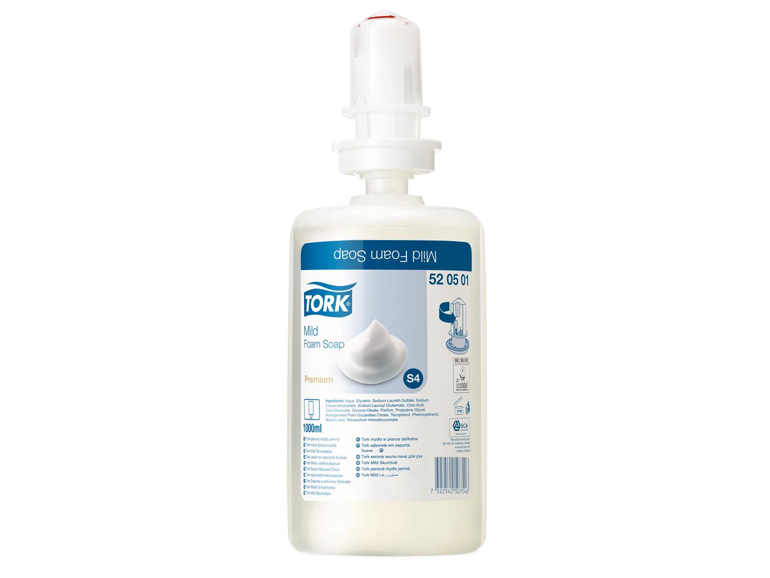 Schaumseife Tork Premium, 1 Lt. Flasche, weiss, extra mild, dezent