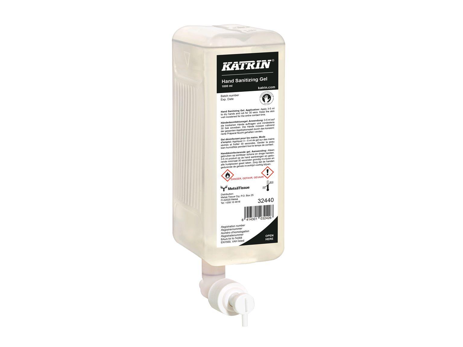 Katrin Handdesinfektionsgel, 1 Liter passend zu Spender 92209 und 90229 Katrin Handdesinfektionsgel, 1 Liter passend zu Spender 92209 und 90229