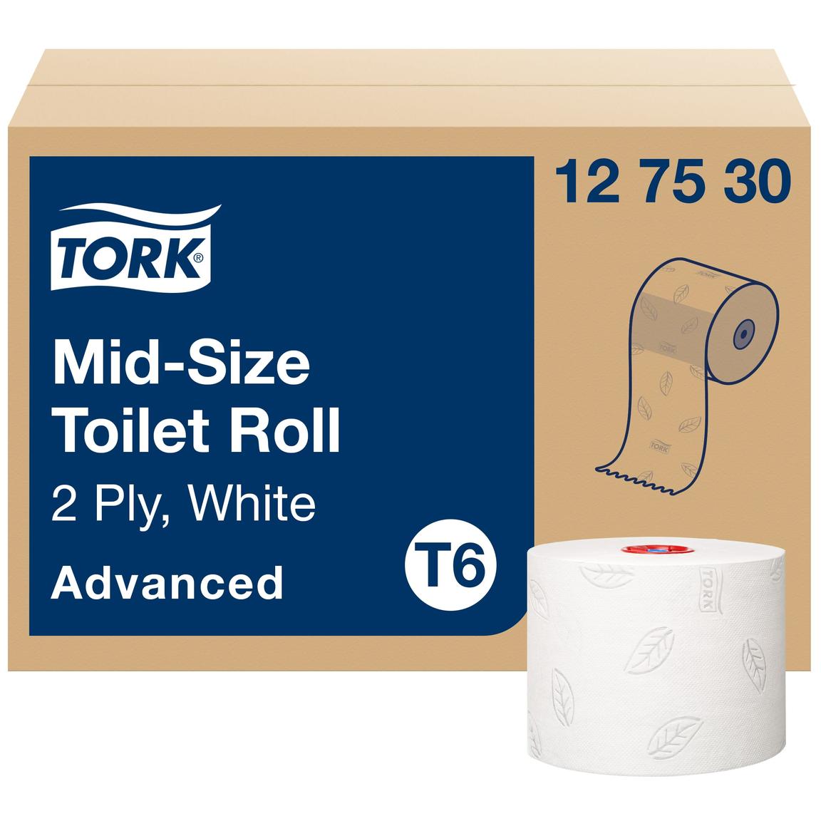 WC-Papier Tork Compact, Tissue hochweiss (T6), 2-lagig, 9.9 cm x 100 lfm, unperf.