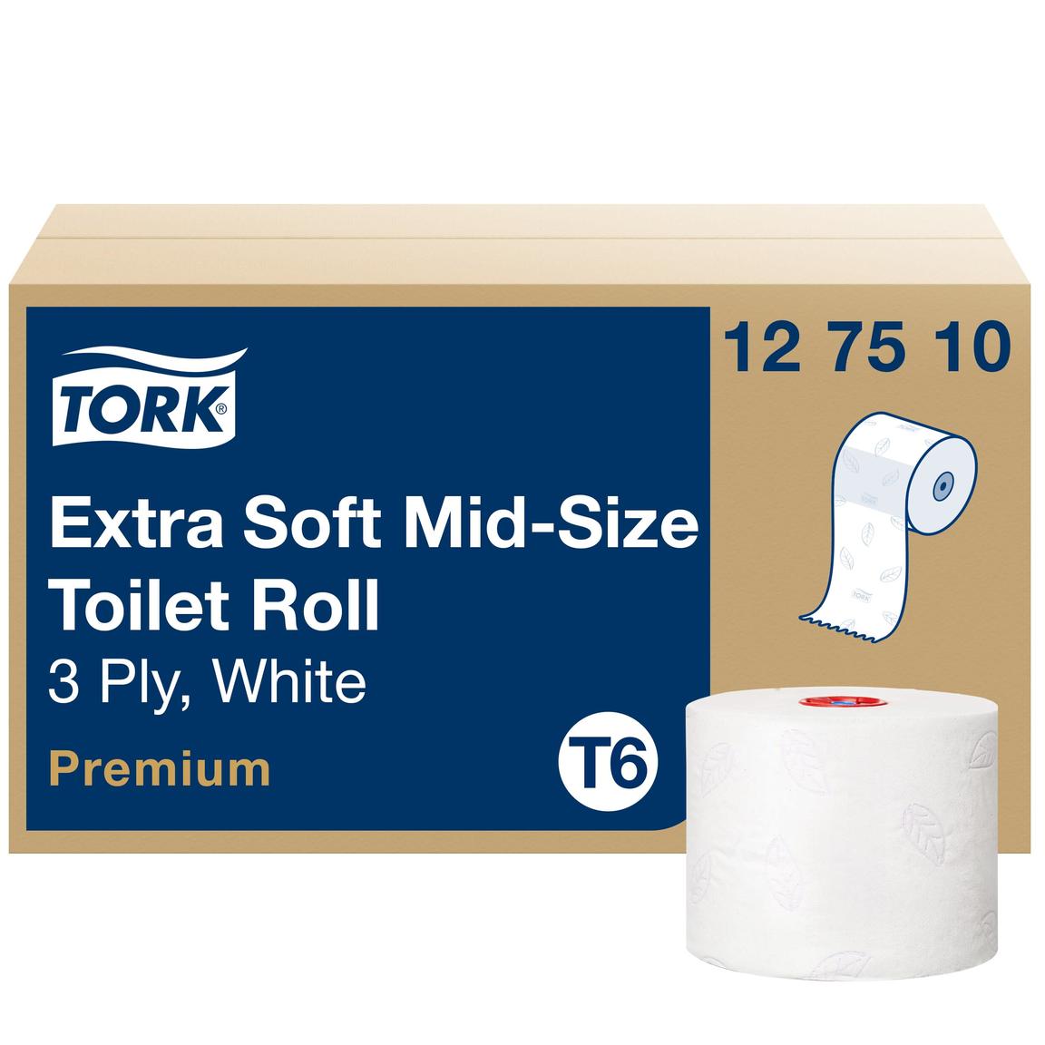 WC-Papier Tork Compact, Tissue hochweiss (T6), 3-lagig, 9.9 cm x 70 lfm, unperf.