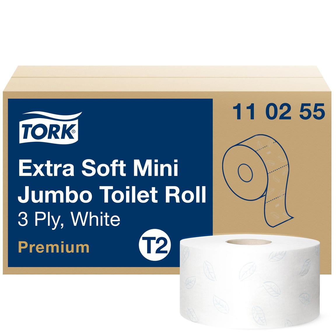WC-Papier Tork Mini, Tissue hochweiss (T2), 3-lagig, 600 Coupons (9.7x20 cm),