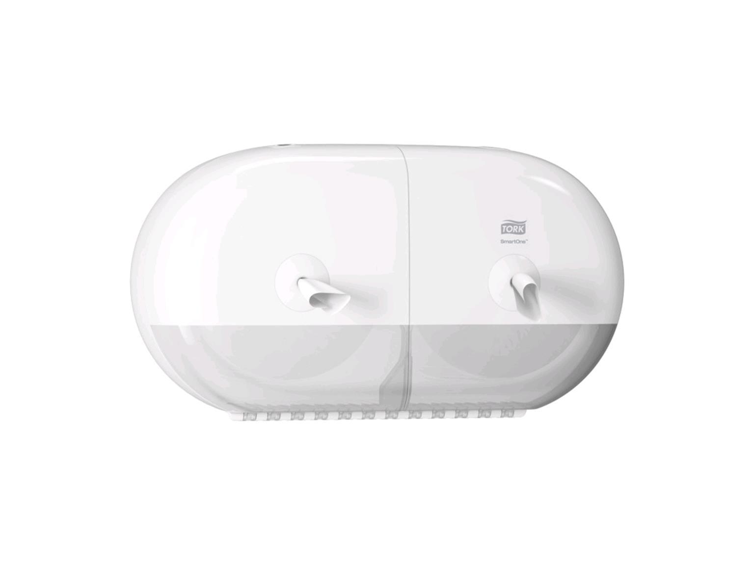 WC-Papier Spender Mini Smart One T9 Kunstsoff, weiss, B398 x H221 x T156 mm WC-Papier Spender Mini Smart One T9 Kunstsoff, weiss, B398 x H221 x T156 mm
