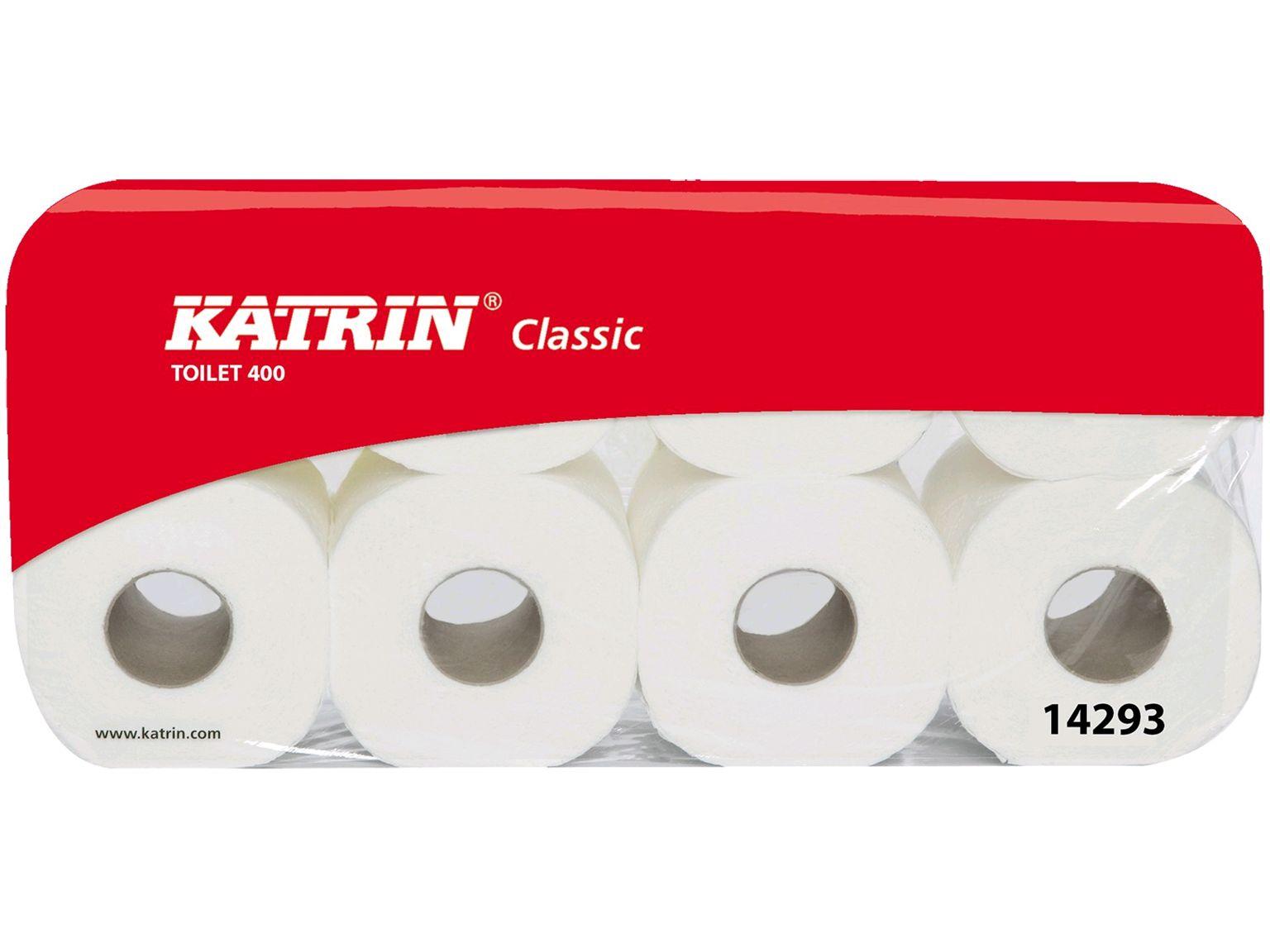 WC-Papier Katrin Classic, Tissue weiss 2-lagig, 400 Coupons (9.5 x 11 cm),