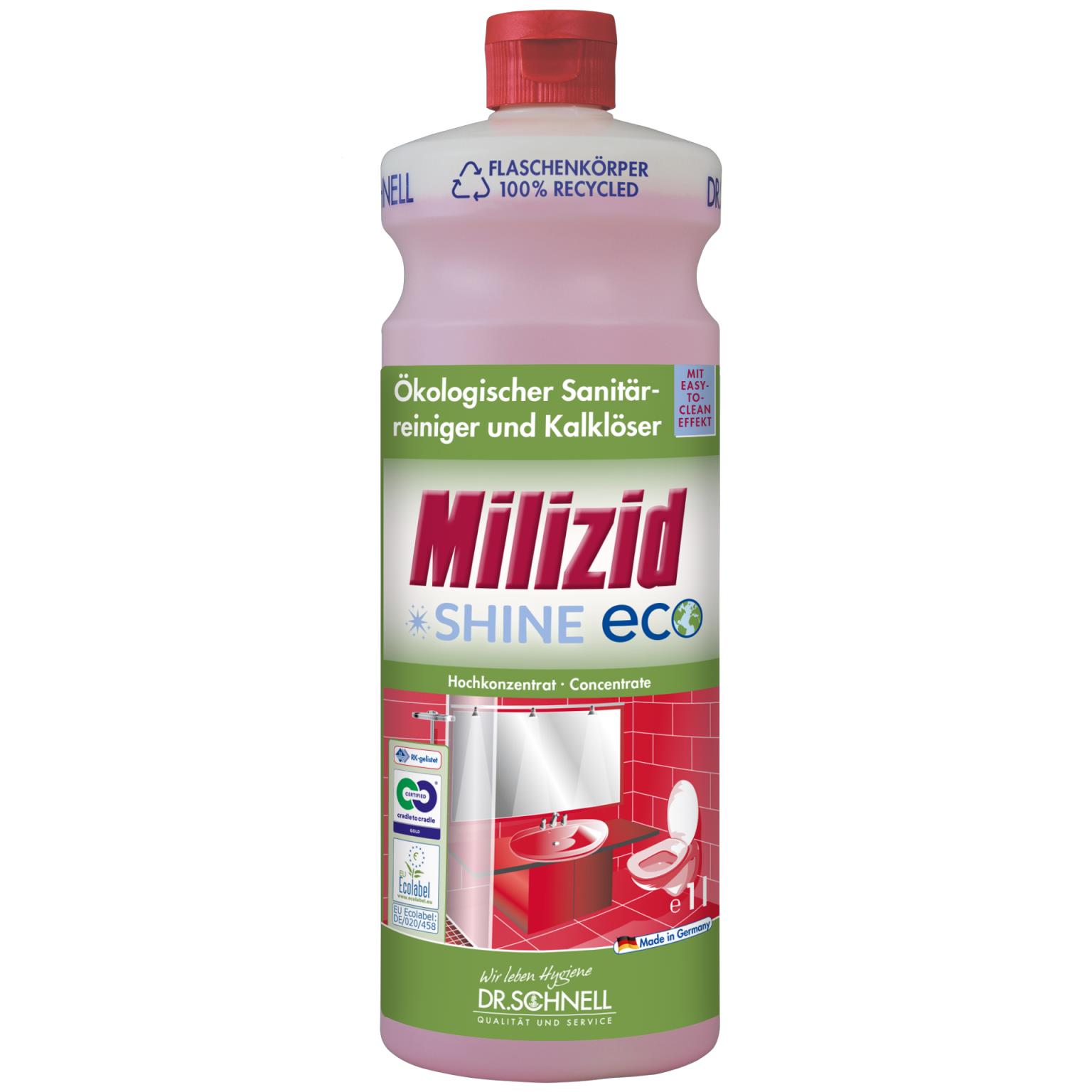 Milizid Shine ECO, Sanitärreiniger und Kalklöser, für alle säurebeständigen