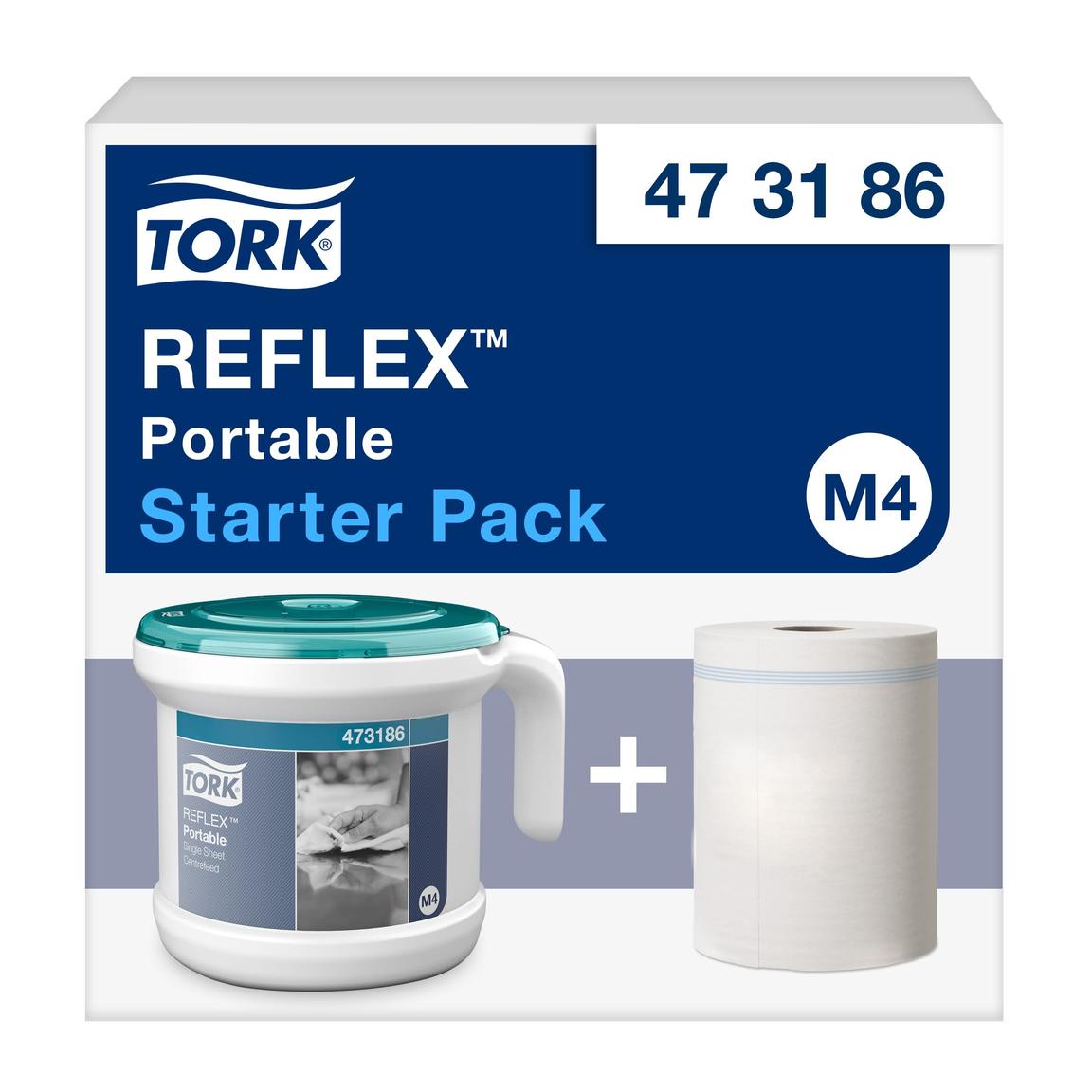 Putztuchrollenspender für Innenabrollung Tork Reflex, Einzelblattspender, tragbar