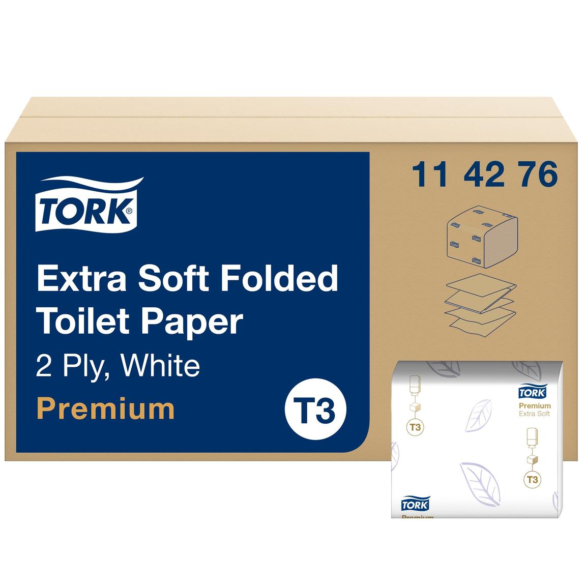 WC-Papier Tork Einzelblatt T3,Tissue weiss, 2-lagig, 252 Coupons (19 x 11 cm)