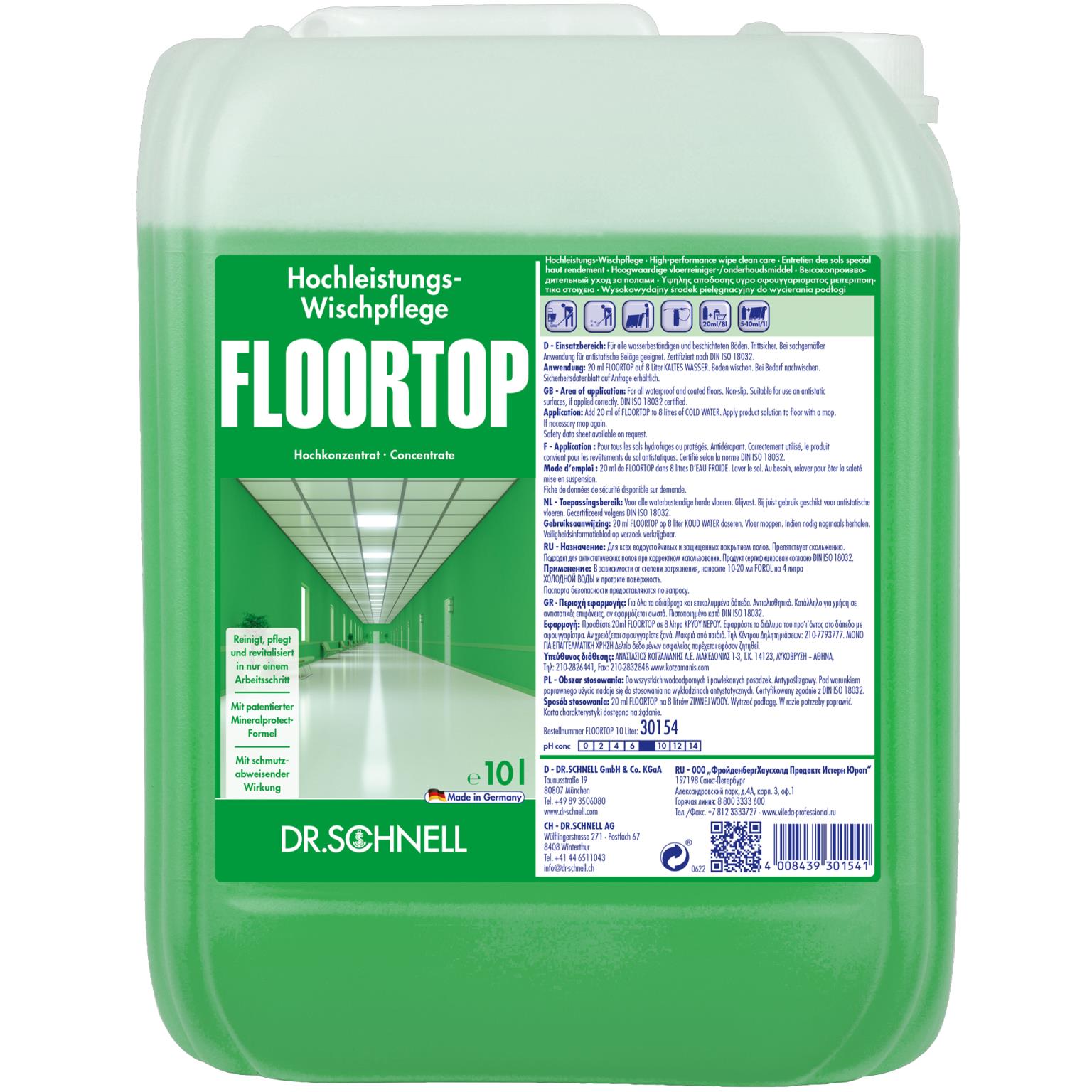 FLOORTOP, Wischpflege, reinigt und pflegt in einem Arbeitsgang