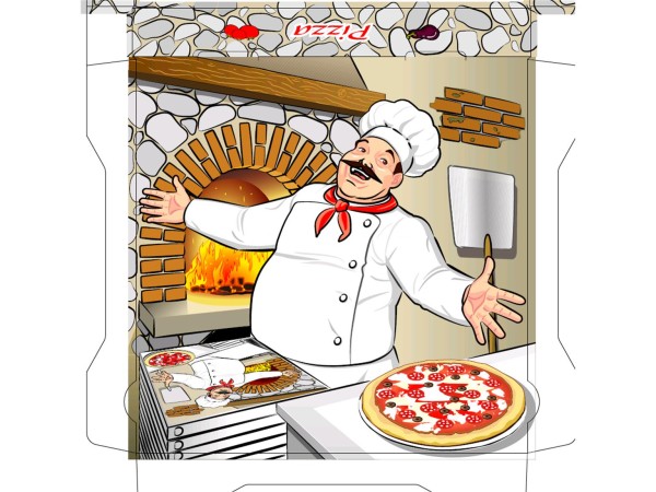 Pizzakarton 33 x 33 x 4 cm Qualität KBSKB, Neutraldruck
